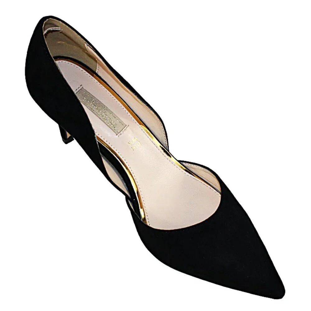 Lavorazione Artiginale Black Suede Stiletto Pump, Size 40 (US 9)